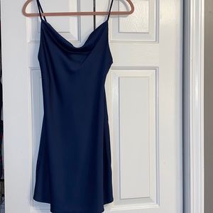 Blue mini slip dress